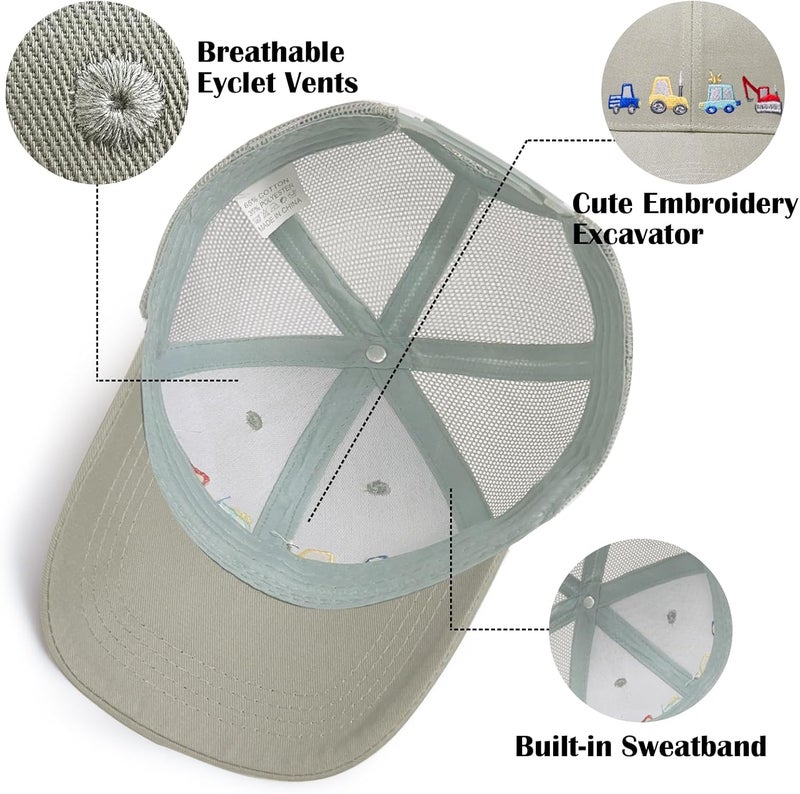 EDCYF Kids Boys Girls Embroidered Baseball Caps Baby Sun hat Toddler Dinosaur Trucker Hats Summer Hats（3-8years - Image 4